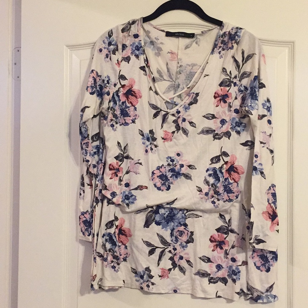 Floral Long Sleeve Criss-Cross Top
